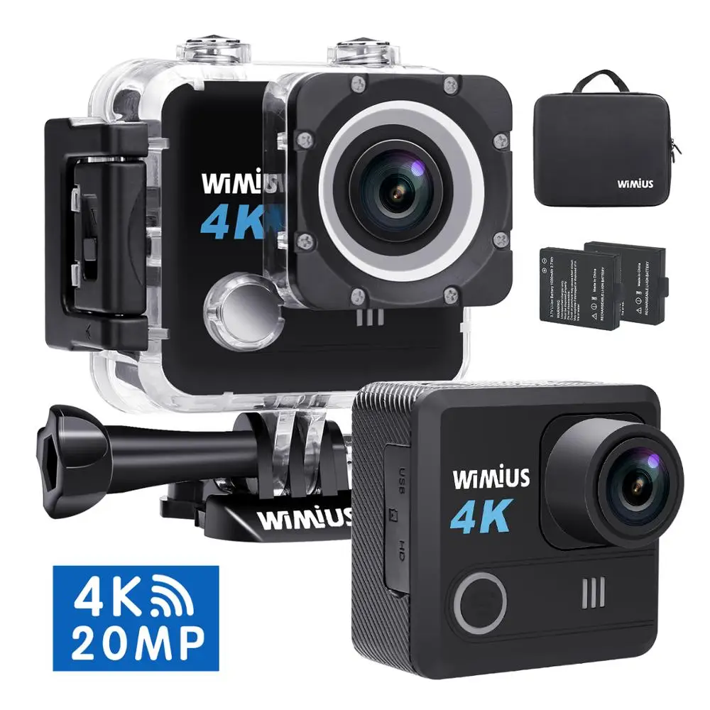 

Wimius L1 Action Camera Sports Video Cameras 30M Waterproof 4K 20MP Ultra HD DV 170D Sport WIFI Video Helmet Camera Cam
