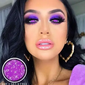 

1 Pair (2pcs) Purple Color Cosplay Contact Lenses for Eyes Halloween Eye Color lens Cosmetic contact lenses Colored lenses