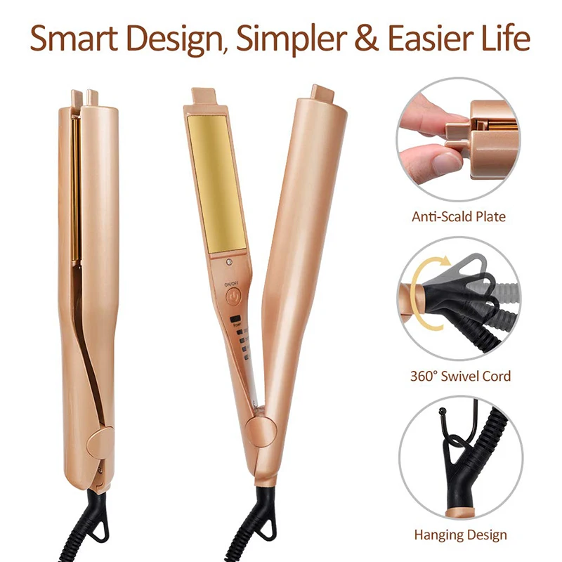 US $1.000.00 2 in 1 Adjustable Temperature Hair Curling Curler Wand Roller Hair Curling Iron Straightening Machine Hair Curler Styling Tools