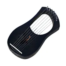 Compact Professional Lyre Harp 7-String Entertainment Instrument Musical Wooden Toy Lightweight Kids Mahogany Gift