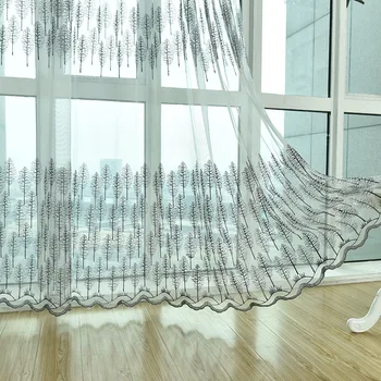 

Customized Curtains for Living Room Bedroom New Bei Europfine Yarn with Christmas Tree Embroidery Screens