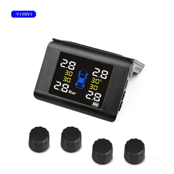 

tpms Solar TPMS Car Tire Pressure Alarm Monitor System 4 Wheel Internal External Tyre Sensor Temperature Alert
