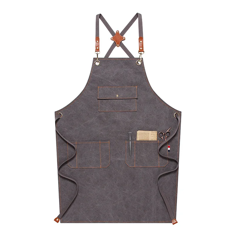 white carpenter overalls with nail apron
