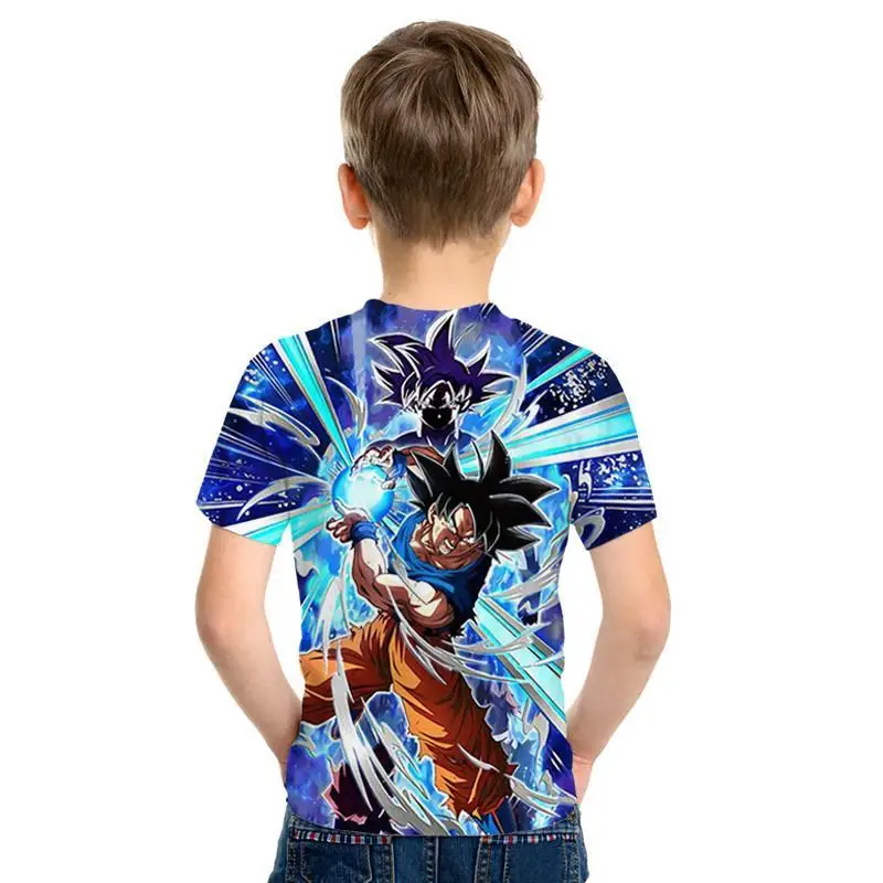 Dragon Ball Z Goku Saiyan/Shenlong patrn Dragon Ball анимацин nios camiseta nios Топы camiseta hombres nias camiseta Прямая поставка
