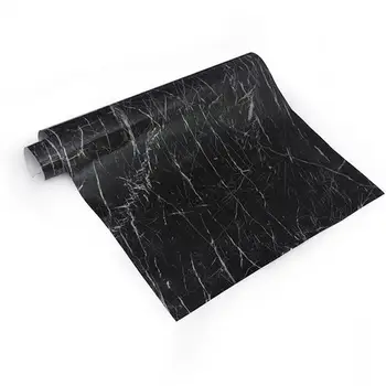 

Black Marble Contact Paper Countertops Self Adhesive Shelf Drawer Decorative Contact Wallpaper Waterproof Kitchen wall stickers