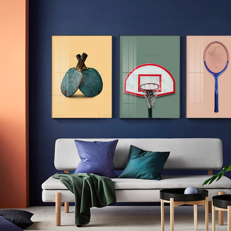 

Modern Sports Canvas Painting Posters and Prints Minimalist Sports Equipment Wall Art Poster Living Room Bedroom Gymnasium Decor