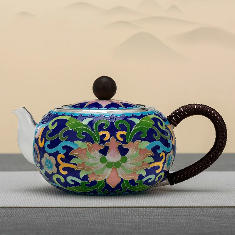 Silver Teapot Pure 999 Hand Made Cloisonne Medium Old Retro Style Home Tea Set | Дом и сад