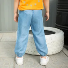 Г. Летние детские противомоскитные штаны с вышивкой Уточки из мультфильма тонкие джинсы для мальчиков