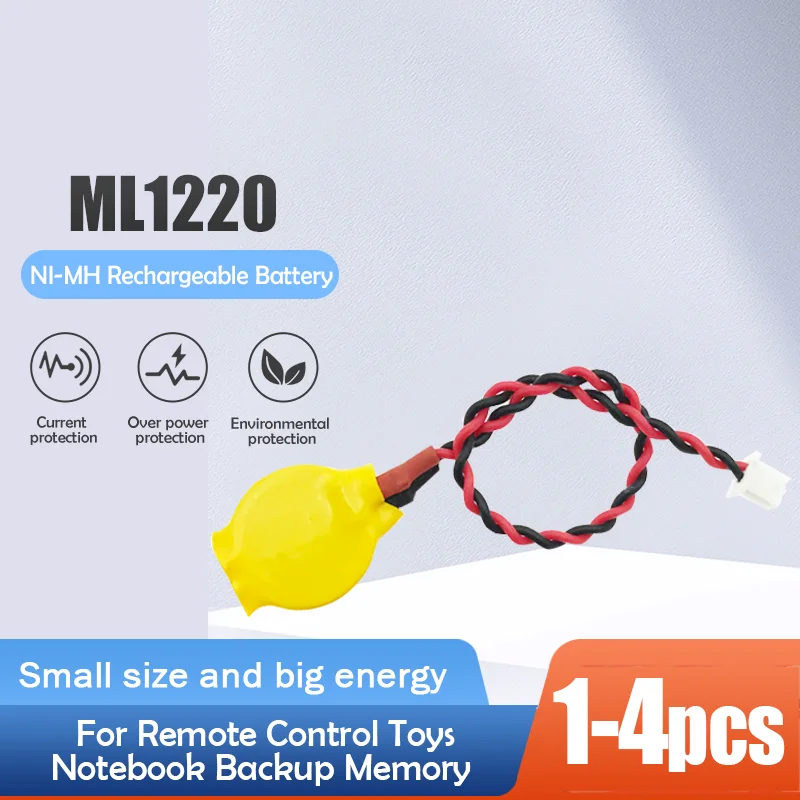 1-4PCS/LOT ML1220 ML 1220 CMOS RTC 3V Li-ion Rechargeable Battery For Computer Motherboard Backup Battery Replace VL1220 VL 1220