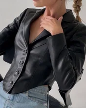 Nouvelle combinaison européenne et américaine en Pu, courte, asymétrique, à revers, noire, 2021 