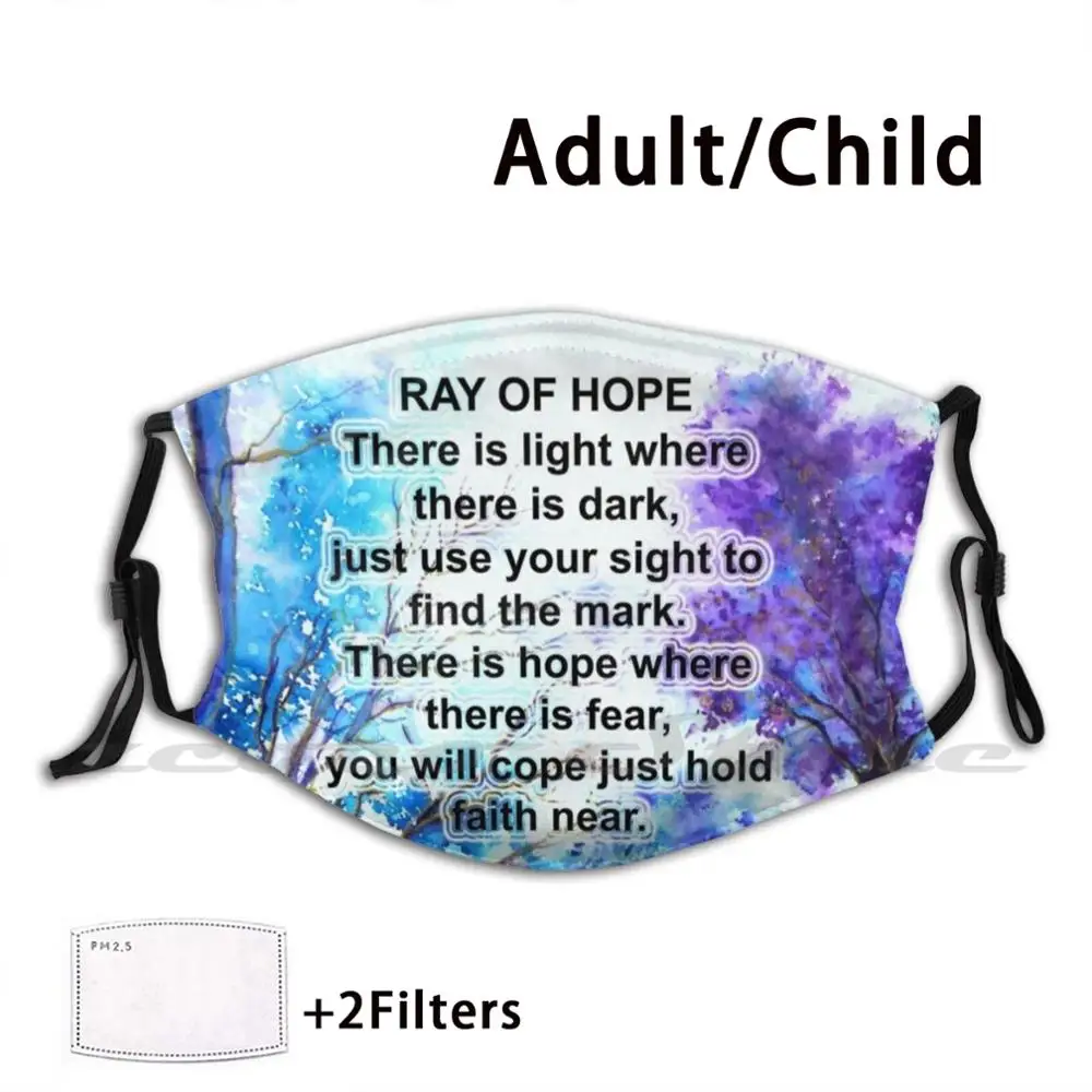 

Hope Mask Adult Child Washable Pm2.5 Filter Logo Creativity Watercolour Inspirational Words Trees Tree Poetry Hope Life Vibrant