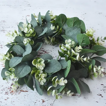 

Christmas Olive Leaf Eucalyptus Wreath Leaves Garland Ornaments Decoration for Xmas Holiday Party