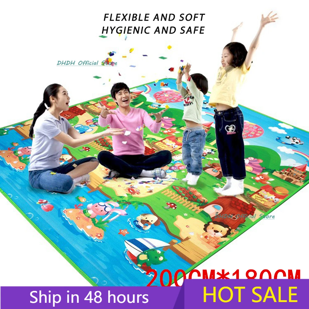 Alfombra de juegos para bebés, estera de desarrollo para niños, espuma Eva, juegos de gimnasio, rompecabezas de doble superficie, alfombras de juguetes para niños, suelo suave