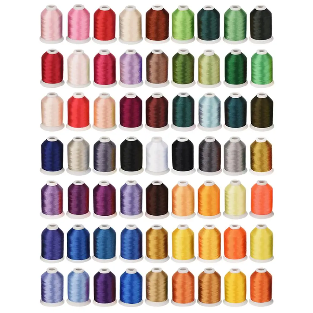 

Simthread Polyester Embroidery Machine Thread 63 Brother Colors / Kit, 1000M / Spool