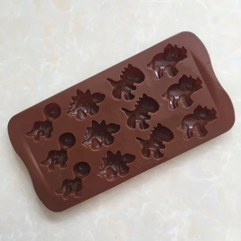 12 Dinosaur Silicone Chocolate Mold Ice Tray Shape DIY Baking Supplies Plaster Bakery Mold Easily Removable Candy Silica Pastry
