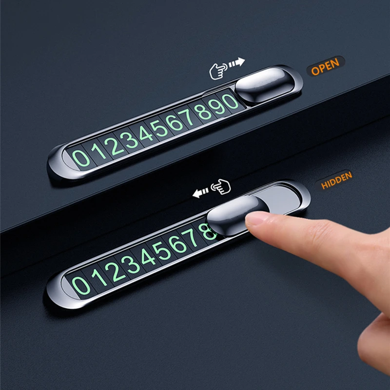 Card-Plate Telephone Number-Card Car-Sticker Temporary-Parking-Card Alloy-Texture Metal