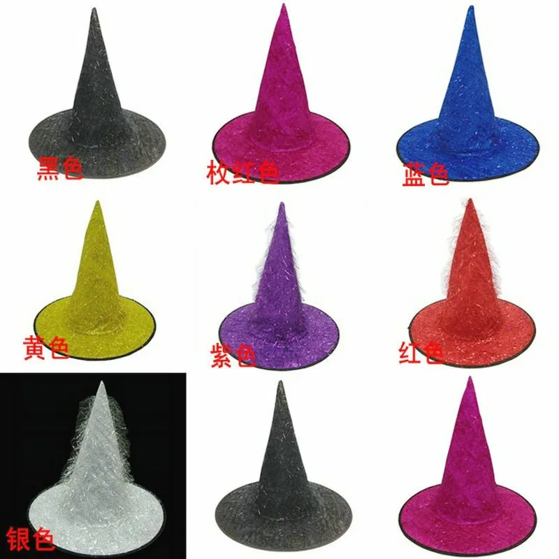 Halloween Clothing Decoration Headdress Witch Dressing up with Silk Witch Cap Color Witch Cap Hair Witch Gauze Cap