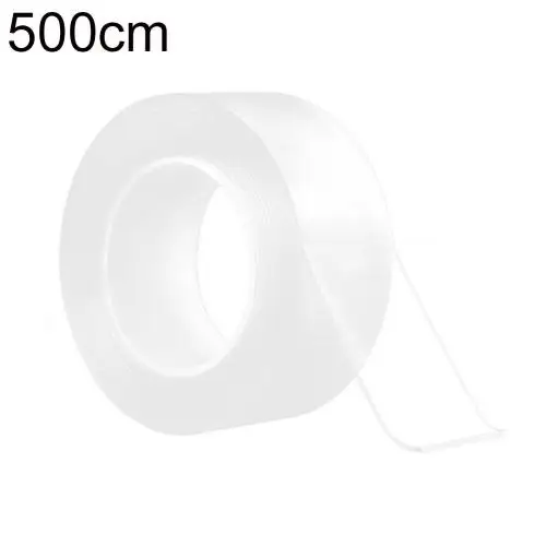 Transparent 500cm 1/2/3/5 м ленты Многофункциональный Многоразовые двусторонний скотч Не оставляющий следов клейкий Волшебные Ленты оборудование клеи - Ширина: Transparent 500cm