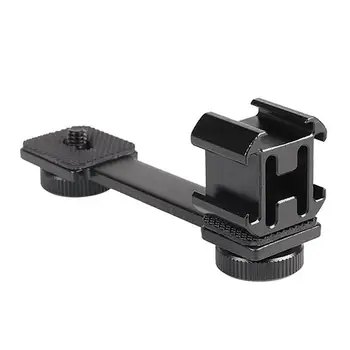 

Potable Fill light microphone fixing bracket camera flash three-head hot shoe crossbar bracket With Great Portability