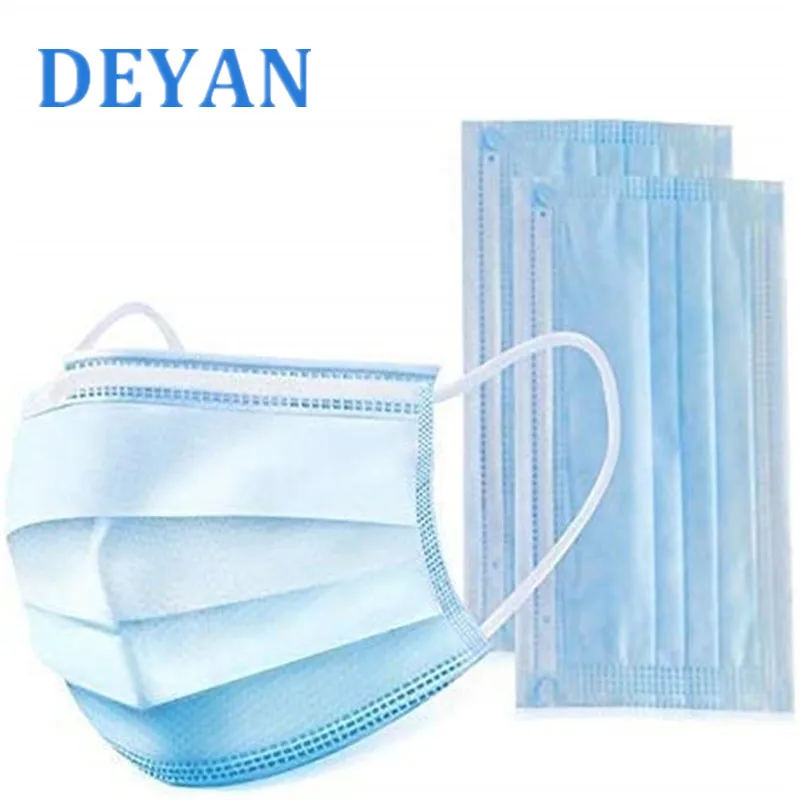 

100PCS/Lot Disposable Protective Mask Anti-Virus Mascarillas 3-Ply Nonwoven Filter ffp3 N95 Mask Elastic Earloop Dustproof Mask