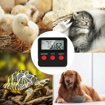 

Pets Digital Display Durable Hygrometer Humidity Meter Temperature Measurement Thermometer for Reptile Pets Eggs Hatching Use A3