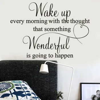 Letter Wall Sticker Wake up Every Morning Removable Art Vinyl Mural Home Room Decor Wall Stickers English Alphabet Wallpaper 2