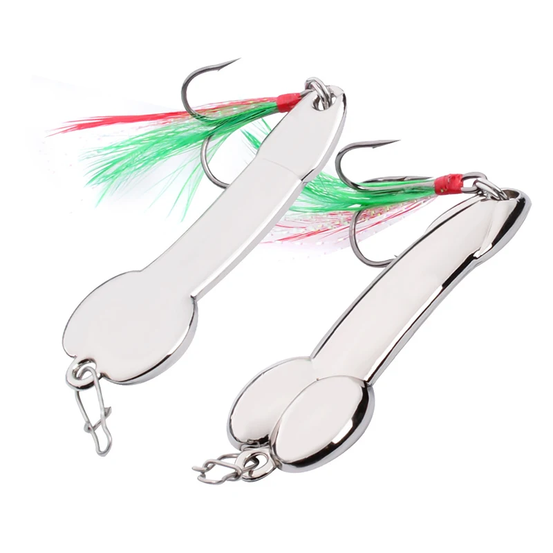 Funny Fun Prank Fishing Metal Lure Bait 10g Silver Gold Metal Fish Spinner