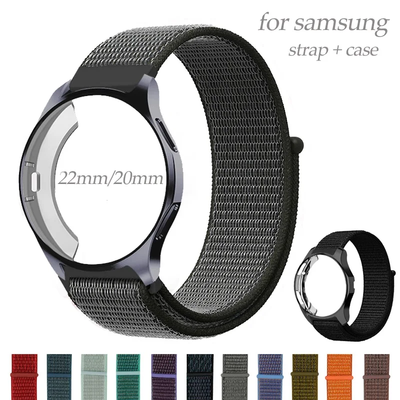 

Gear S3 Frontier Band+Case For Samsung Galaxy watch 46mm 42mm strap 20mm 22mm watch band nylon bracelet Accessories