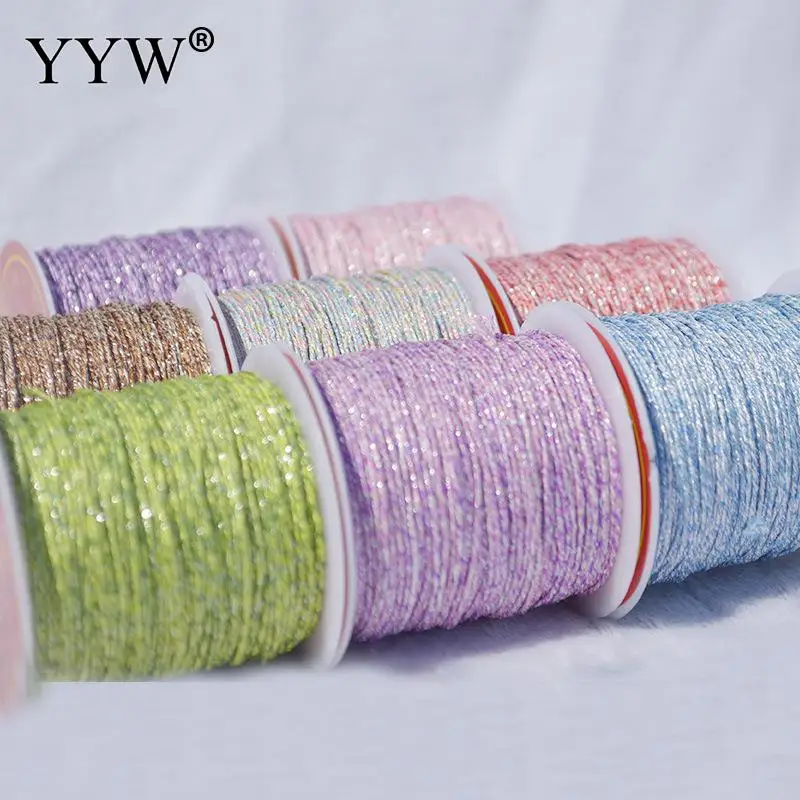 

Cotton Thread Cord with Polyester Thread Cord String Strap Necklace Rope Bead For Jewelry Making DIY Bracelet Flat Round