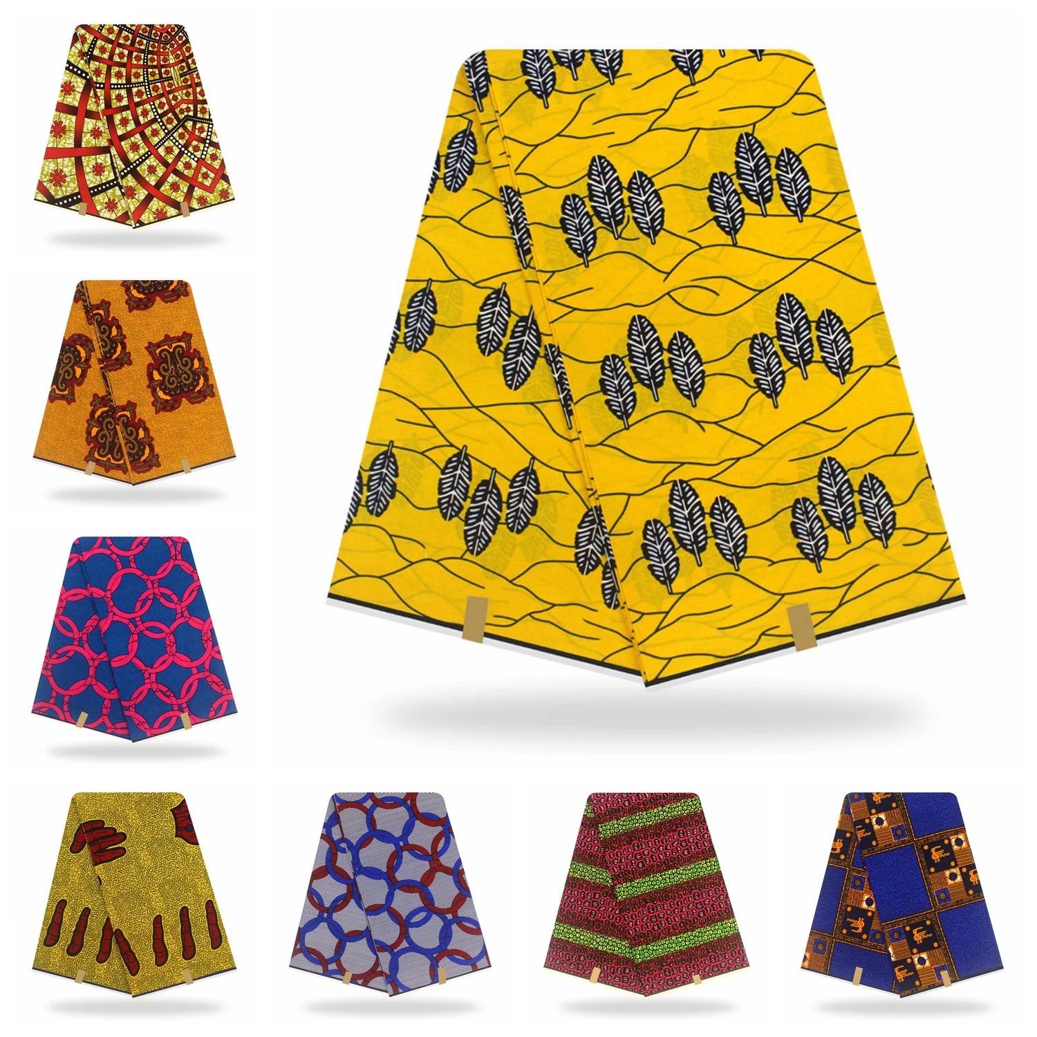 

African Wax Print Fabric Kent Fabric 6yards Ankara African Tissus Real Dutch Wax Prints Wholesale Polyester Wax Fabric For Dress