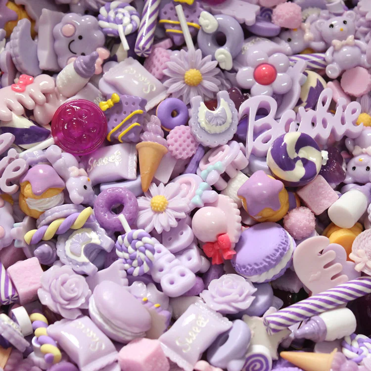 10pcs Resin Candy Charms for Slime Filler DIY Cake Ornament Phone Decoration Resin Charms Lizun Additions Slime Supplies Toys