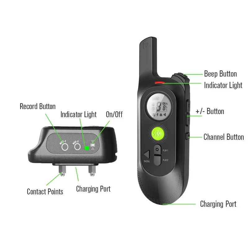 Remote Dog Training Collar Shockproof And Anti-Vibration With Recording Function LCD Display Remote Control Pet Collar