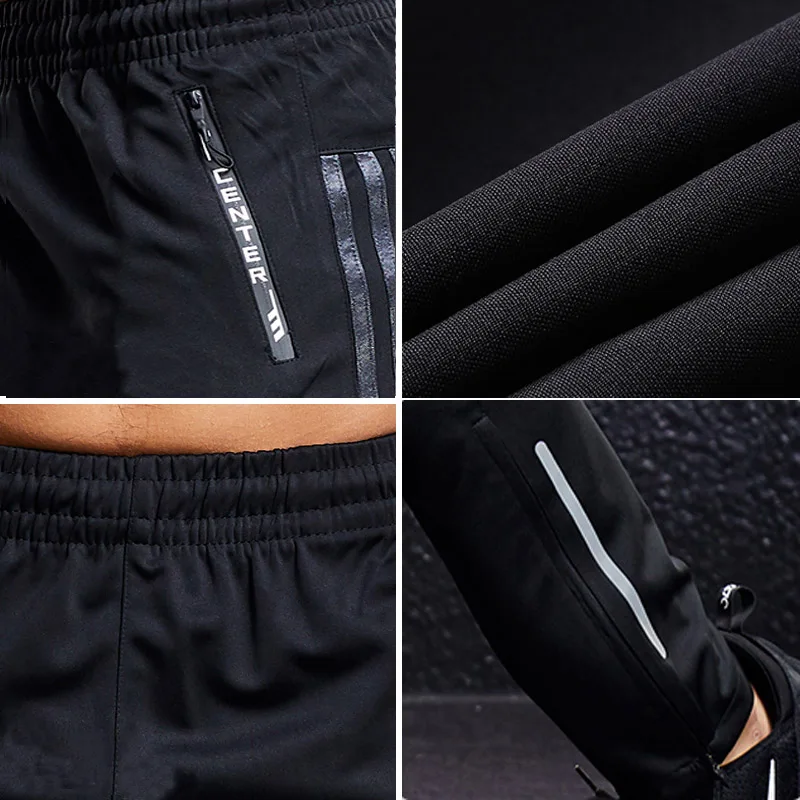 Soccer Pants Soccer Training Pants Sport Pants Men Athlete Sports Jogger Training Track Fitness Casual Pants Trousers with Zippered Pockets