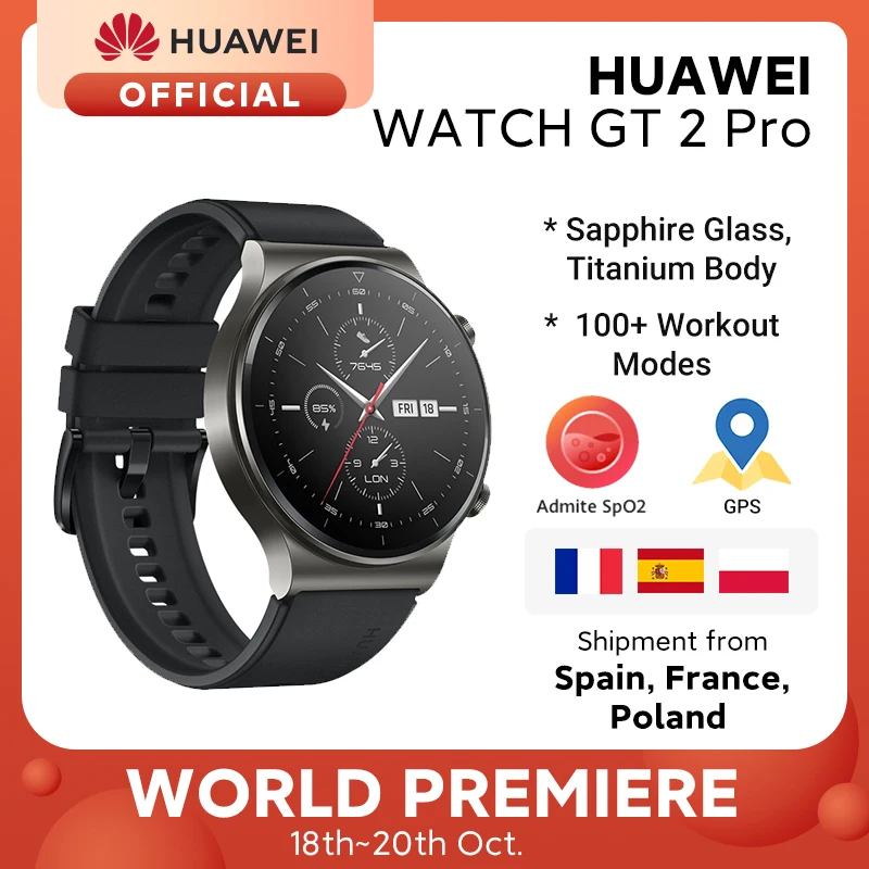 В наличии глобальная версия HUAWEI Watch GT 2 pro SmartWatch 14 дней Срок службы батареи GPS Беспроводная зарядка Kirin A1 GT2 Pro|Смарт-часы| | АлиЭкспресс