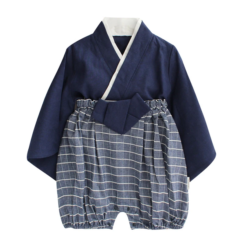 Children Japanese Kimono Baby Girls Boys Pajamas Infant Rompers Yukata Kids Samurai Dress Child Hanbok Pyjamas
