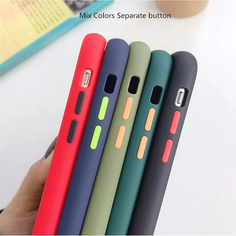 10 шт./лот цветная рамка Прозрачный матовый чехол для телефона Xiaomi Redmi Note 6 7 7S Pro 8 8T 7A