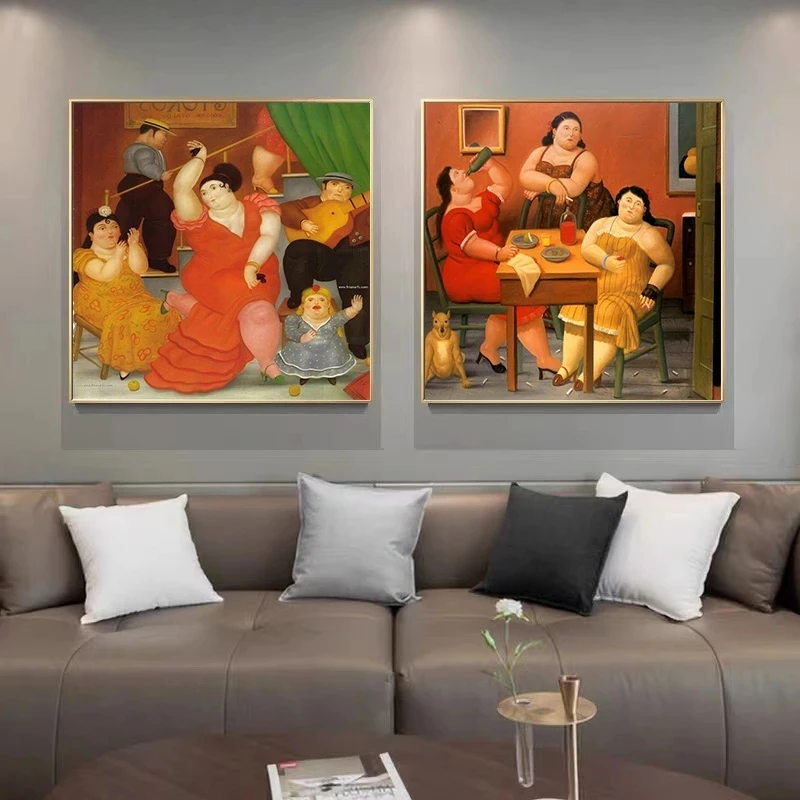 verden nyt år forbrydelse Fernando Botero Famous Canvas Painting Fat Art Man And Woman Family Posters  Print Wall Art Picture For Living Room Decor Cuadros - Painting &  Calligraphy - AliExpress