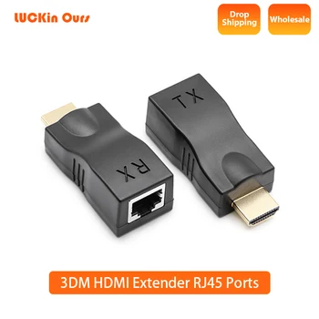 

1 Pair HDMI Extender 1080P 4K RJ45 Ports LAN Network HDMI Extension up to 30m CAT5e/6 UTP LAN Ethernet Cable for HDTV Monitor