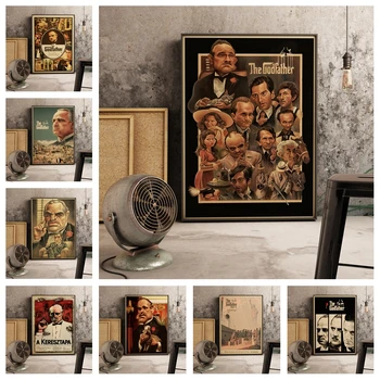 

Classic Movie Gangsters Godfather Retro Art Decor Poster Quality Canvas Painting Picture Living Room Home Decor Wall Decor A837