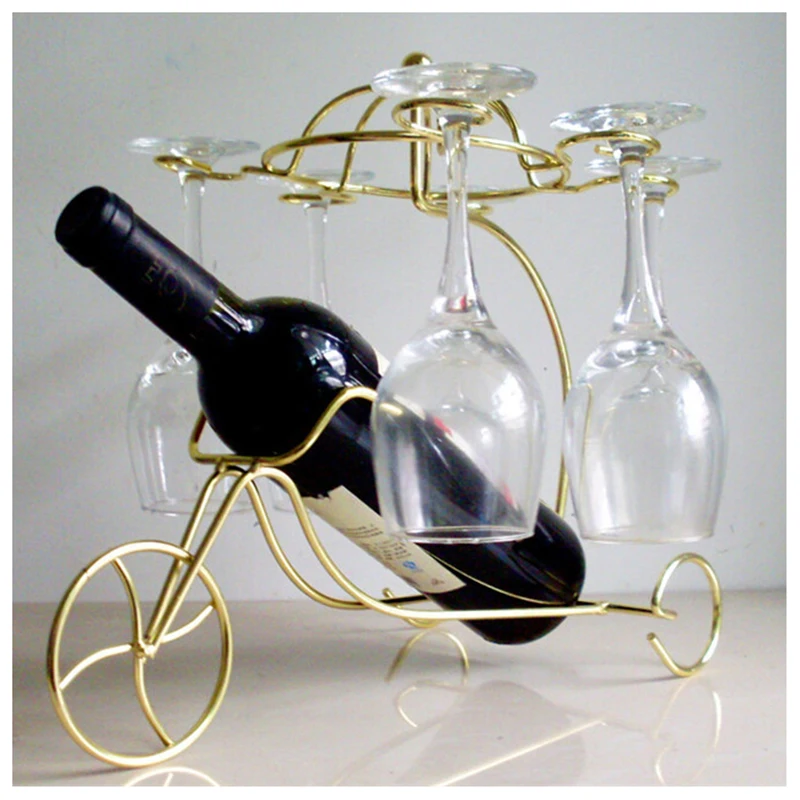 Тонкий Красное вино бутылки очки держатель висит вверх подпушка чашки бокалы Дисплей стеллаж для выставки товаров(Золотой
