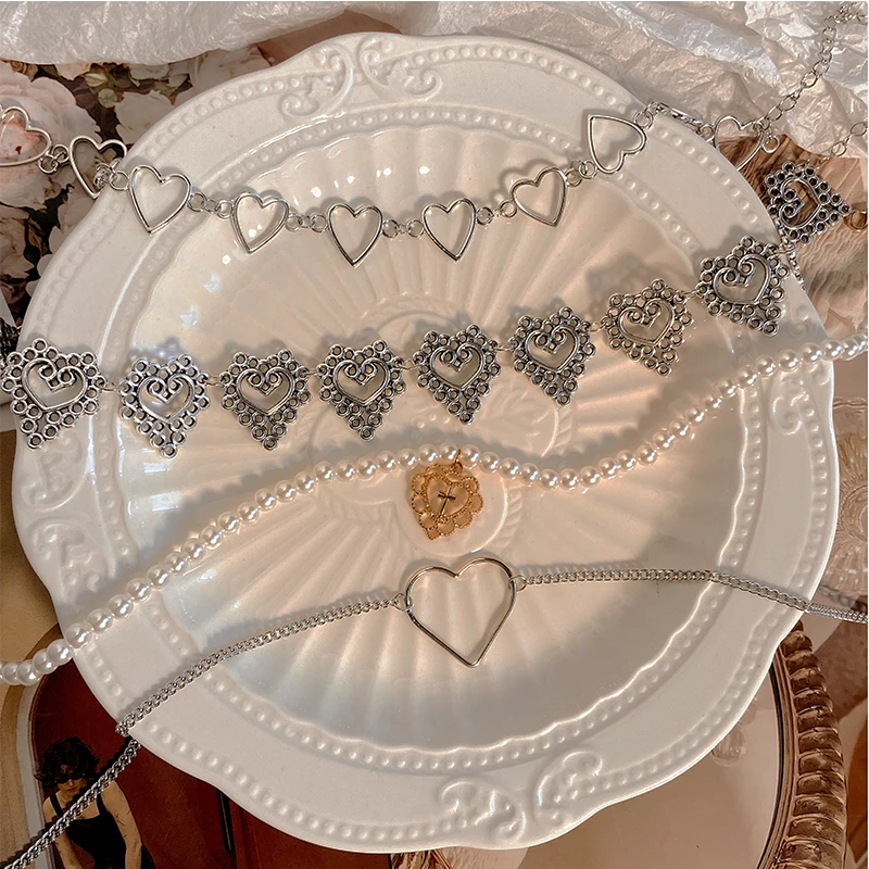 Kpop Heart Chain Choker Necklace For Women collar Goth Necklaces Aesthetic Jewellery Christmas Party Girl halloween New Chocker - Image 2