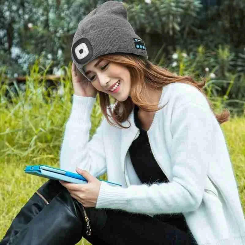 Bonnet En Tricot Doux Et Chaud Avec Lampe Frontale, Avec Lumières Led,  Mains Libres, Pour La Course De Nuit, Le Camping, La Marche, Super Cadeau -  Projecteurs - AliExpress