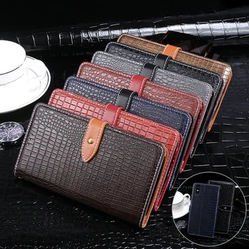 

Case For TP-LINK Neffos C9 Max Case Cover 5.99" Crocodile Grain Flip Leather Case For TP7062A/TP7062C Cover Business Phone Case