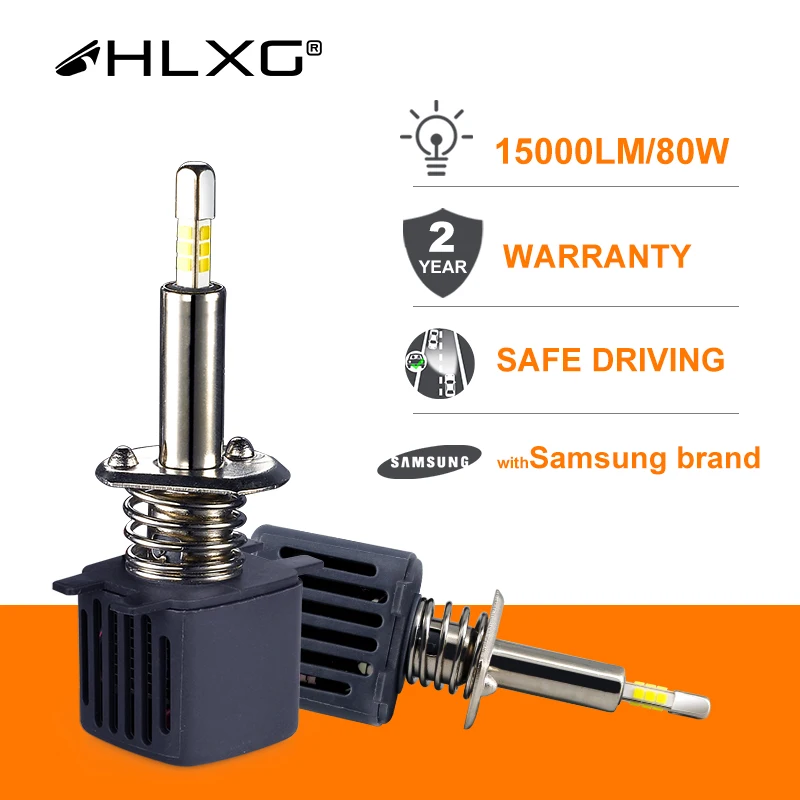 Hlxg с чипом SAMSUNG CSP H4 Led H7 4 стороны 9005 HB3 LED H11 H8 H1 Автомобильные фары 15000LM 80 Вт 6500 к