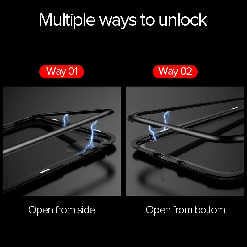 GETIHU металлический магнитный чехол + Магнитный из закаленного стекла для iPhone 11 Pro