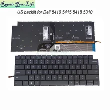 Komputer US angielski klawiatura podświetlana klawiatury dla Dell Inspiron 13 5310 14 Pro 5410 5415 5418 0PK7DT PK7DT podświetlenie laptopa KB