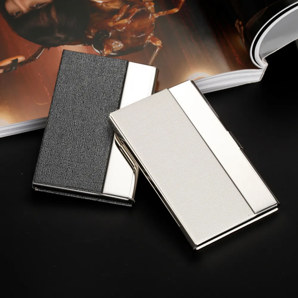 Long stainless steel business card case Pocket Stainless Steel Metal Business Card Holder Case ID Credit Wallet 1104#B