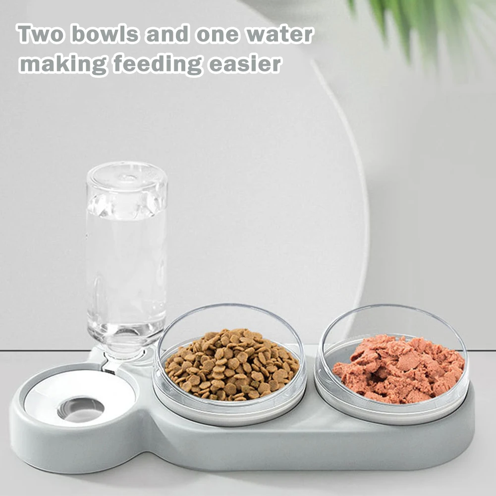 3 in 1 Cat Food Bowl Automatic Watering Drinker Moisture Proof Mouth Drinking Food Bowl Anti