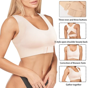 

Posture Corrector Support Bra for Women Back Support Shapewear Chest Brace Up 2 In 1 Shoulder Lumbar Correction Health Care