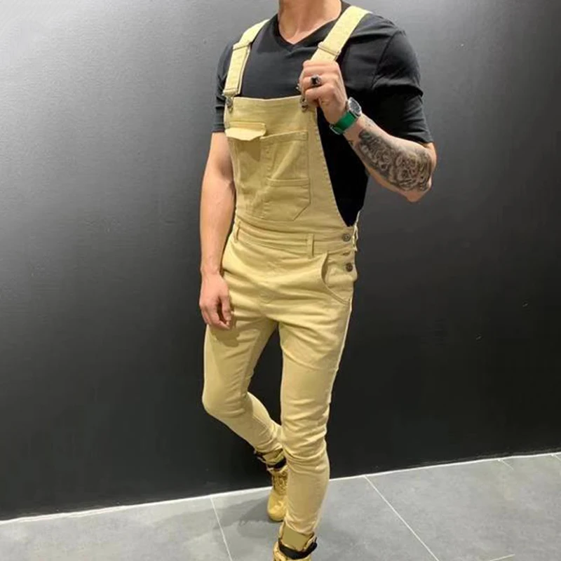 Jeans Pria Overall Denim Dungaree Bib 